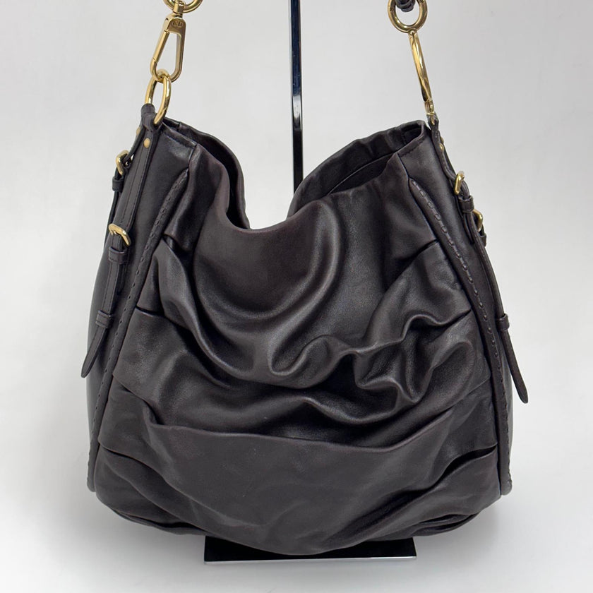 Borsa Dior Libertine a spalla in pelle marrone morbida