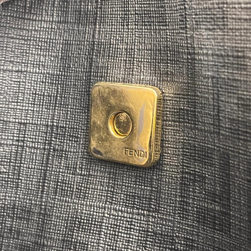 Borsa Fendi a Tracolla in Tela Rivestita Zucchino Nero