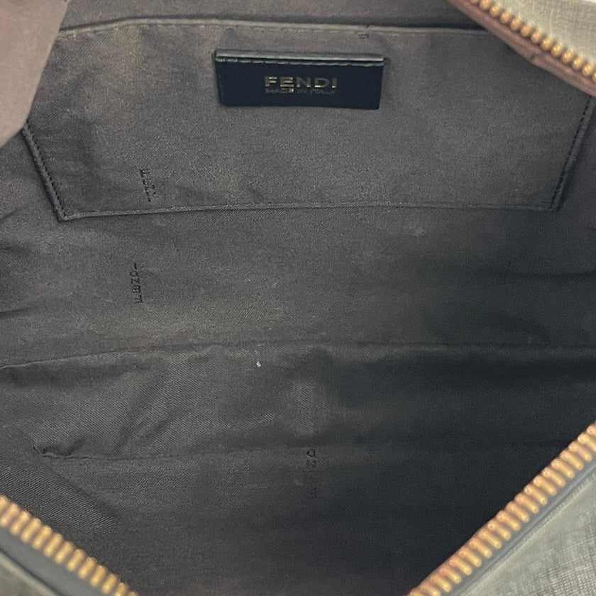 Borsa Fendi a Tracolla in Tela Rivestita Zucchino Nero