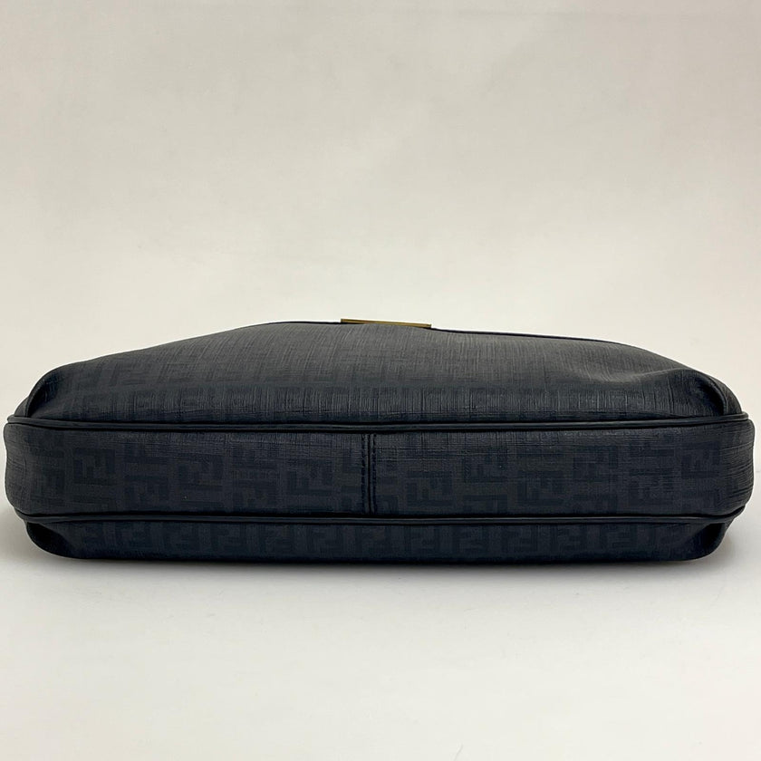 Borsa Fendi a Tracolla in Tela Rivestita Zucchino Nero