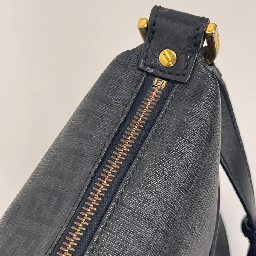 Borsa Fendi a Tracolla in Tela Rivestita Zucchino Nero