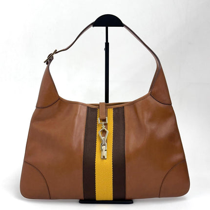 Borsa Gucci Jackie Vintage in Pelle con Web Stripe