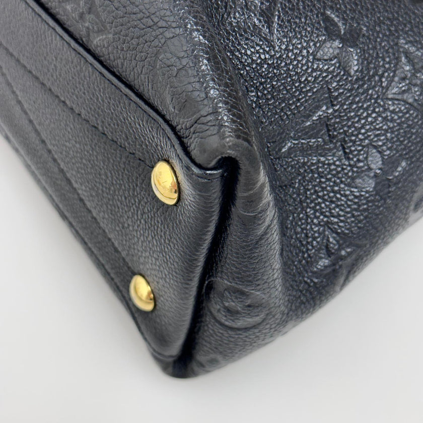 Borsa Louis Vuitton V Tote BB in pelle Monogram Empreinte nera