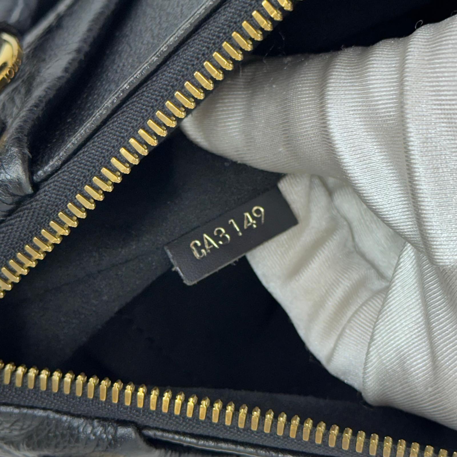 Borsa Louis Vuitton V Tote BB in pelle Monogram Empreinte nera