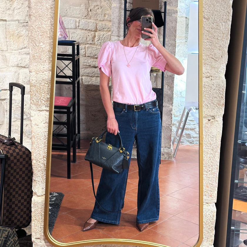 Borsa Louis Vuitton V Tote BB in pelle Monogram Empreinte nera