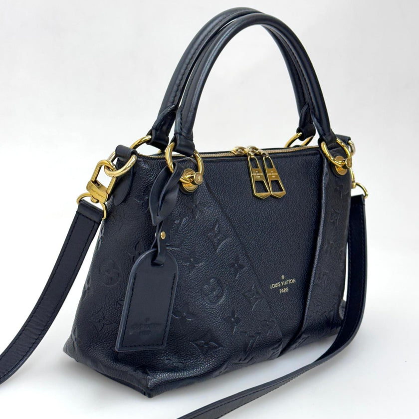 Borsa Louis Vuitton V Tote BB in pelle Monogram Empreinte nera