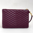 Borsa Pochette Saint Laurent Cassandre Wristlet in Pelle Matelassé Bordeaux