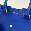Borsa Saint Laurent Chyc Cabas in Pelle Blu Elettrico