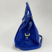 Borsa Saint Laurent Chyc Cabas in Pelle Blu Elettrico