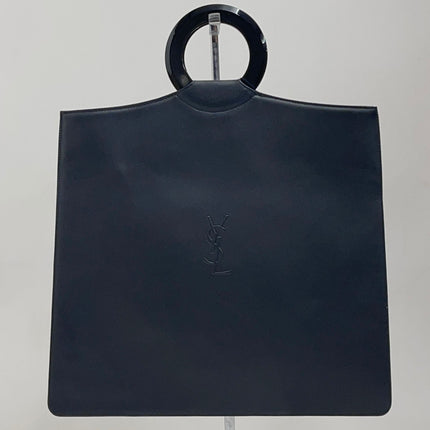 Borsa Saint Laurent Ring Tote in Pelle Nera