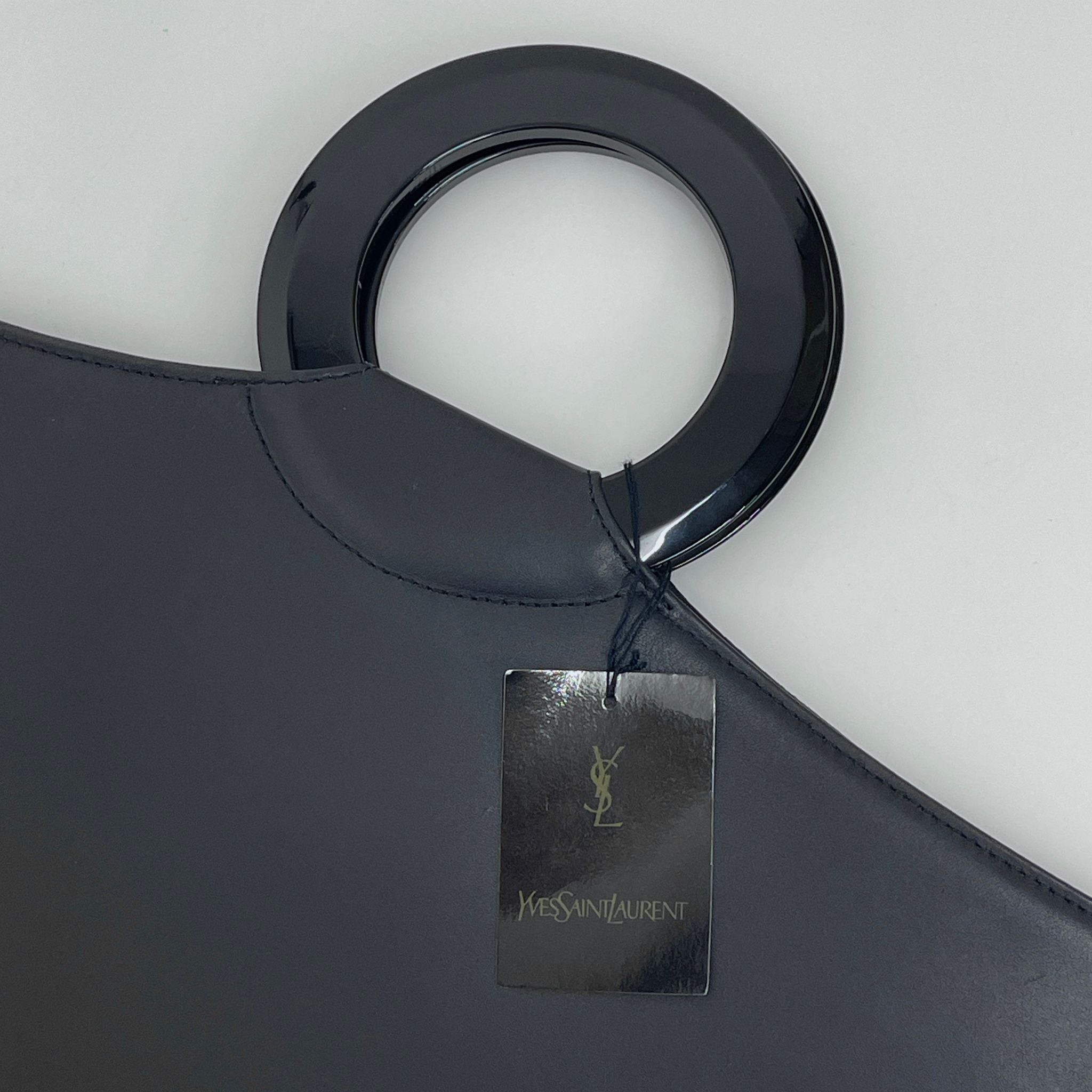Borsa Saint Laurent Ring Tote in Pelle Nera
