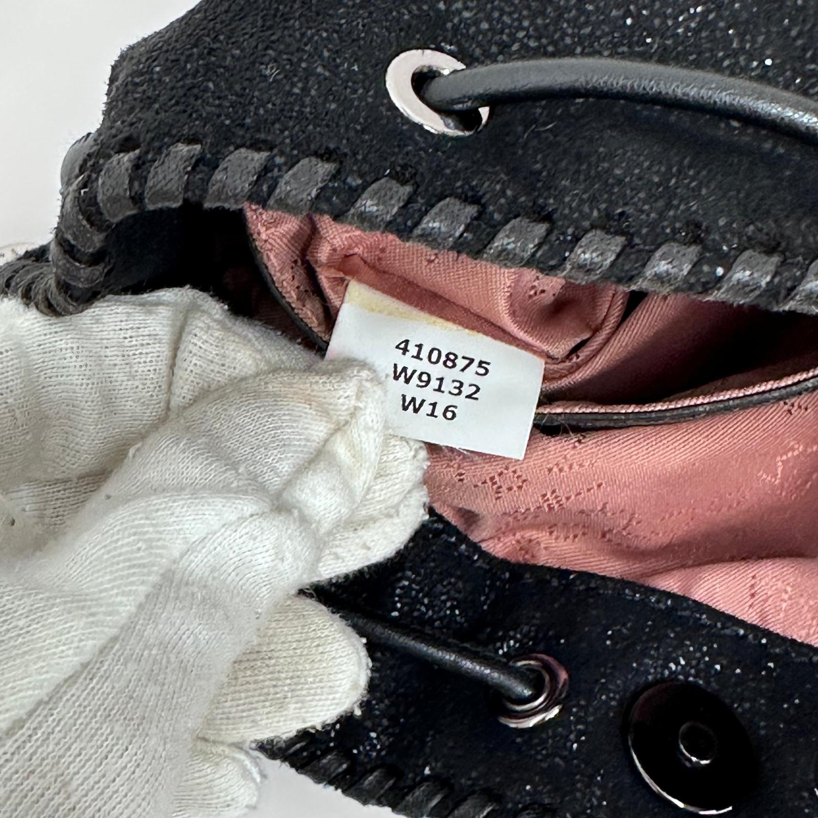 Borsa Stella McCartney Falabella Bucket Mini Shaggy Deer nera