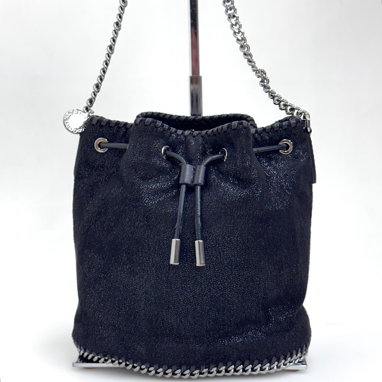 Borsa Stella McCartney Falabella Bucket Mini Shaggy Deer nera