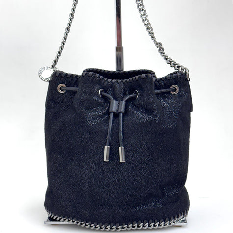 Borsa Stella McCartney Falabella Bucket Mini Shaggy Deer nera