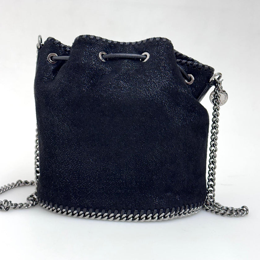 Borsa Stella McCartney Falabella Bucket Mini Shaggy Deer nera