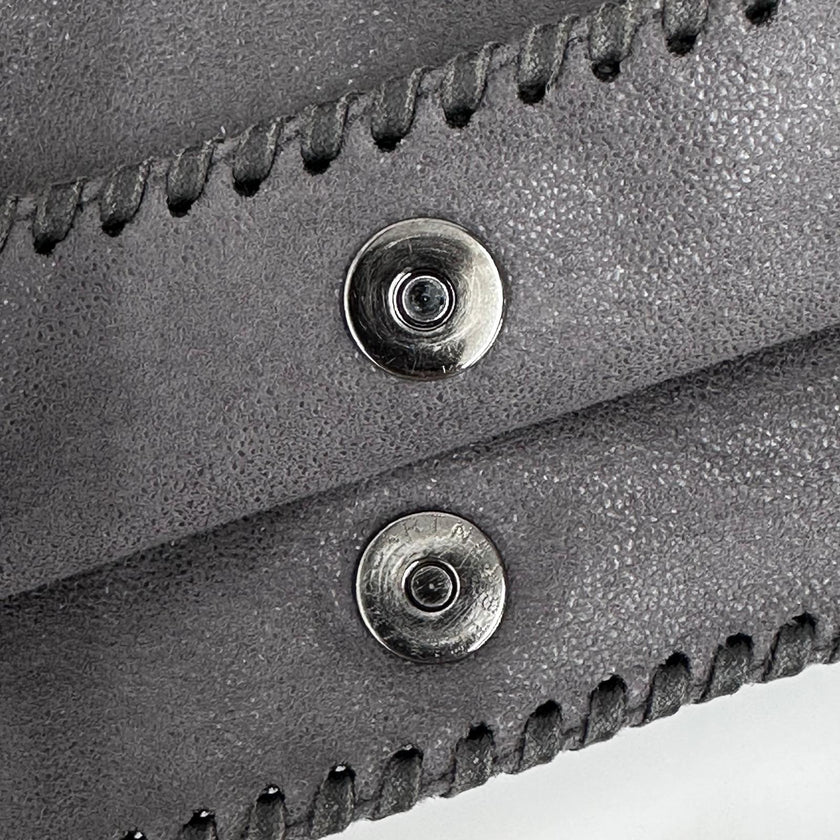 Borsa Stella McCartney a spalla Falabella Mini in eco suede grigia