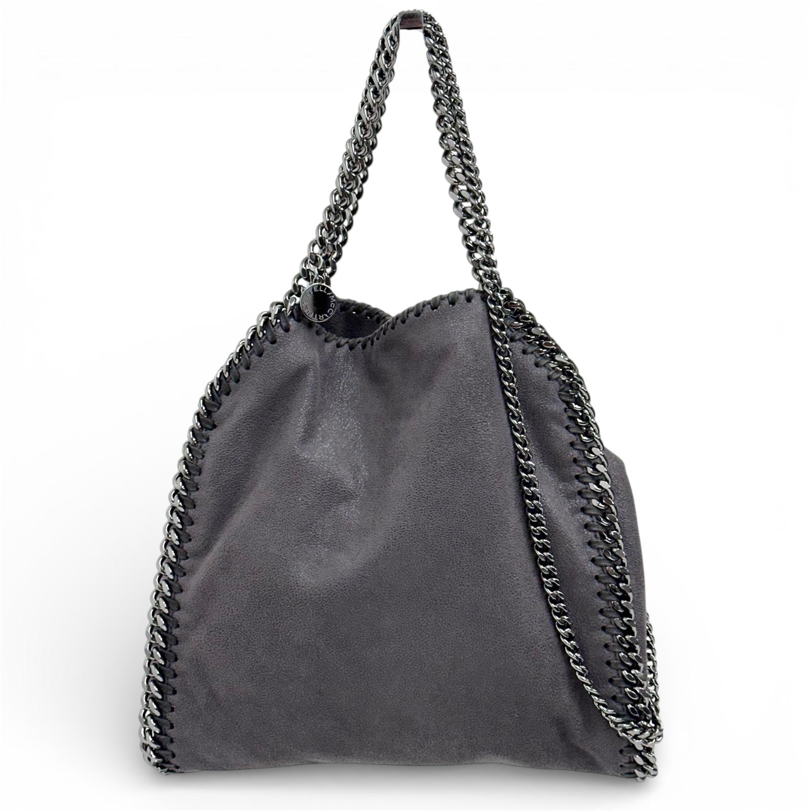 Borsa Stella McCartney a spalla Falabella Mini in eco suede grigia