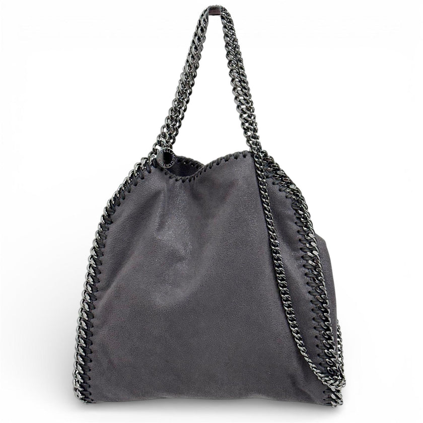 Borsa Stella McCartney a spalla Falabella Mini in eco suede grigia