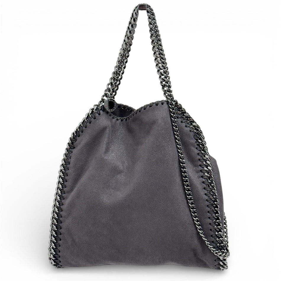 Borsa Stella McCartney a spalla Falabella Mini in eco suede grigia