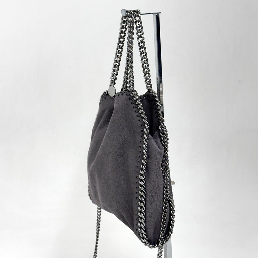 Borsa Stella McCartney a spalla Falabella Mini in eco suede grigia