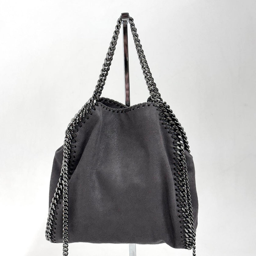 Borsa Stella McCartney a spalla Falabella Mini in eco suede grigia