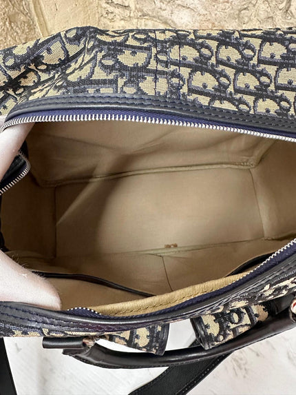 Borsa da viaggio Dior Oblique con doppia tasca e tracolla regolabile – fine anni ’90