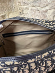 Borsa da viaggio Dior Oblique con doppia tasca e tracolla regolabile – fine anni ’90