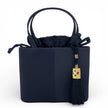 Borsa a mano Givenchy vintage in raso nero con pizzo e nappina gioiello