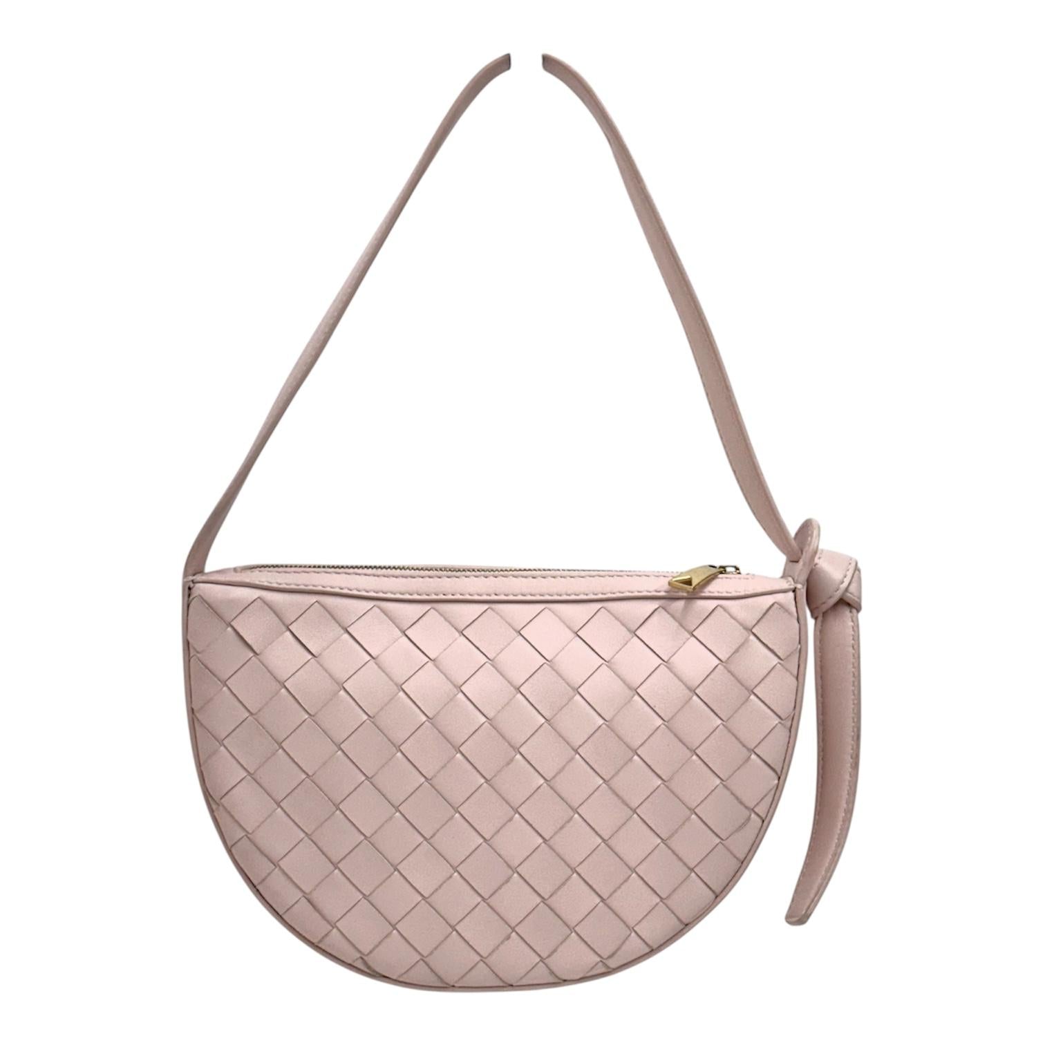 Bottega Veneta Borsa Mini Sunrise Intrecciato Rosa Cipria