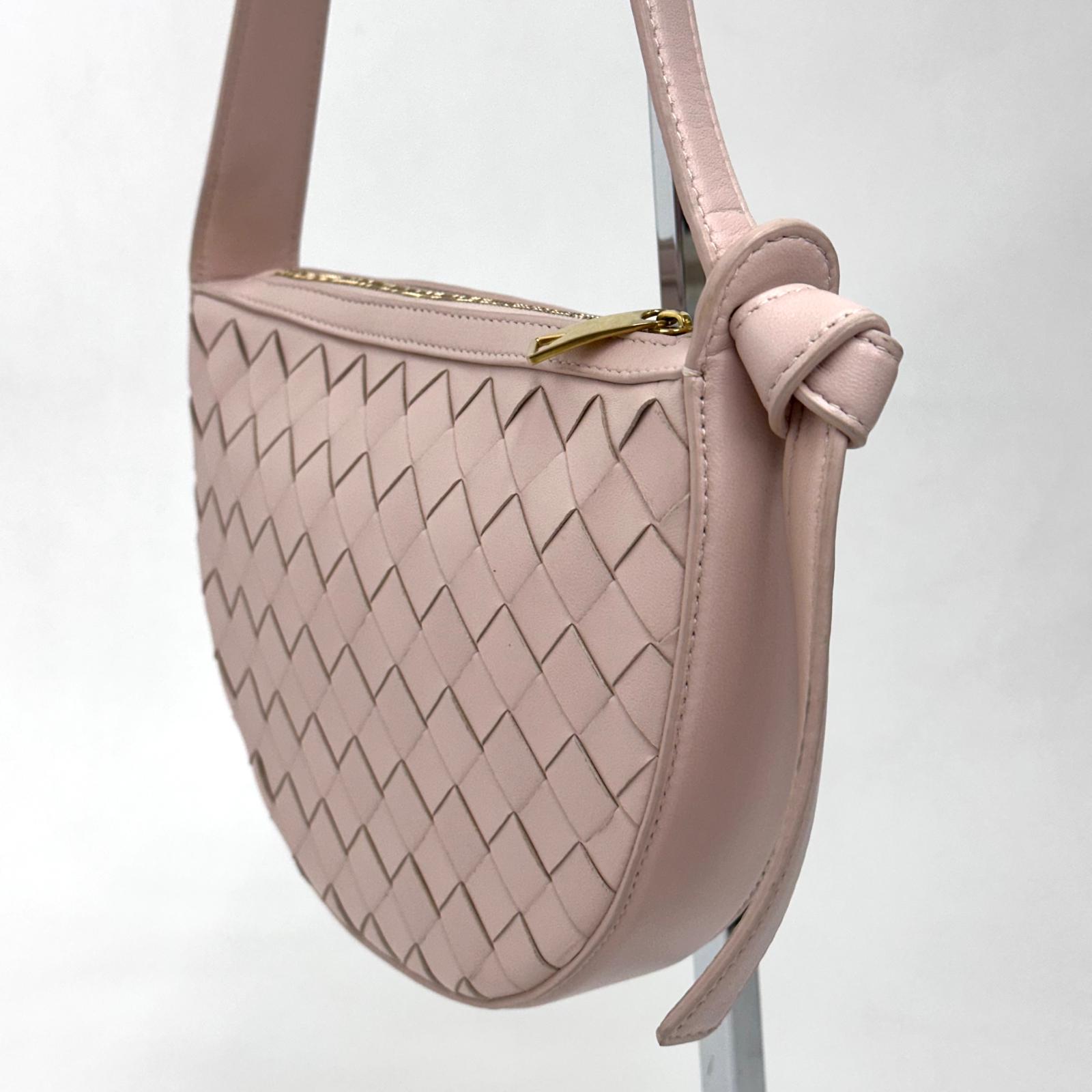 Bottega Veneta Borsa Mini Sunrise Intrecciato Rosa Cipria