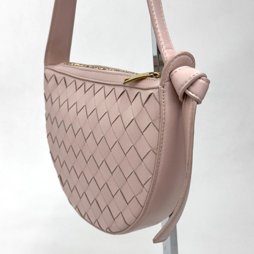 Bottega Veneta Borsa Mini Sunrise Intrecciato Rosa Cipria