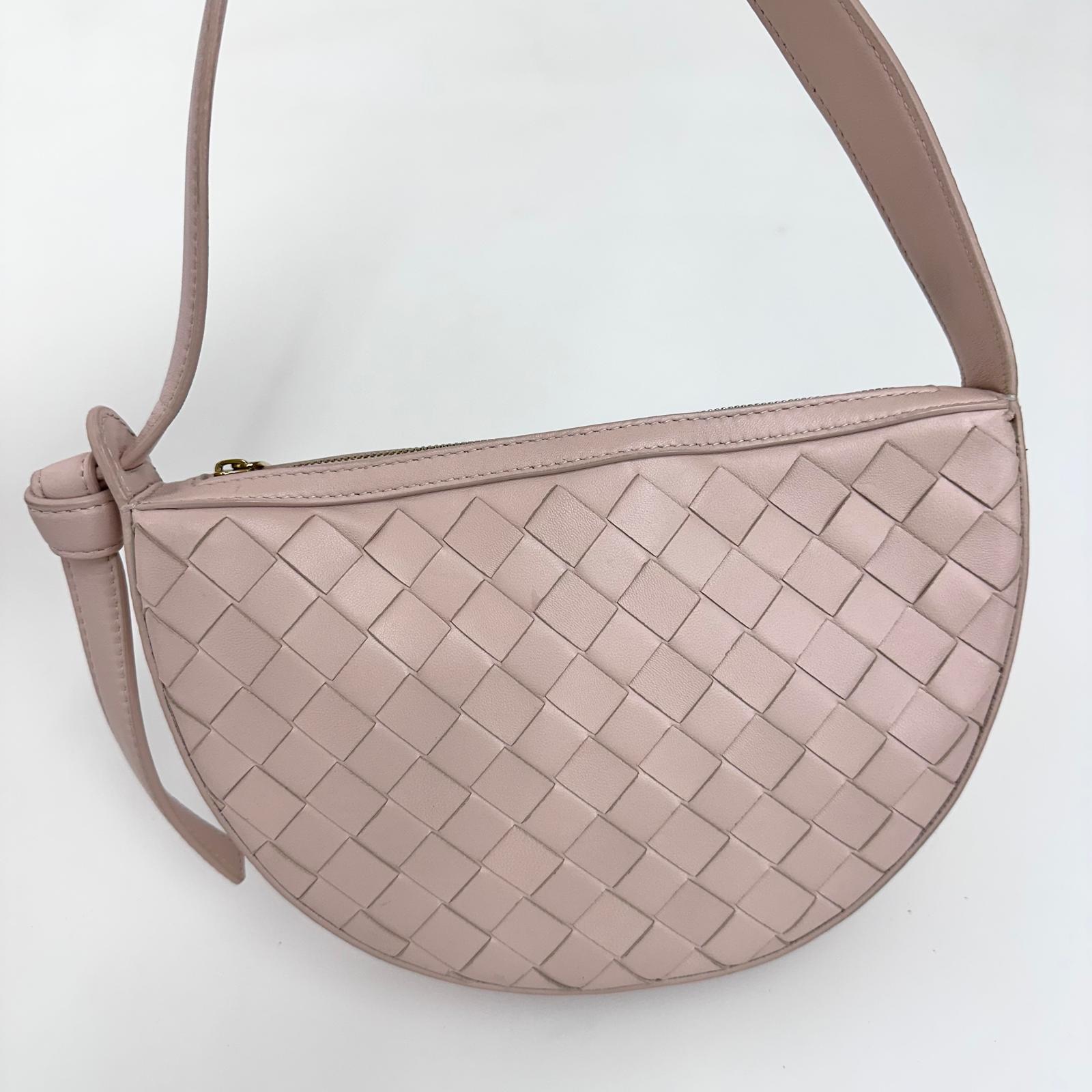 Bottega Veneta Borsa Mini Sunrise Intrecciato Rosa Cipria