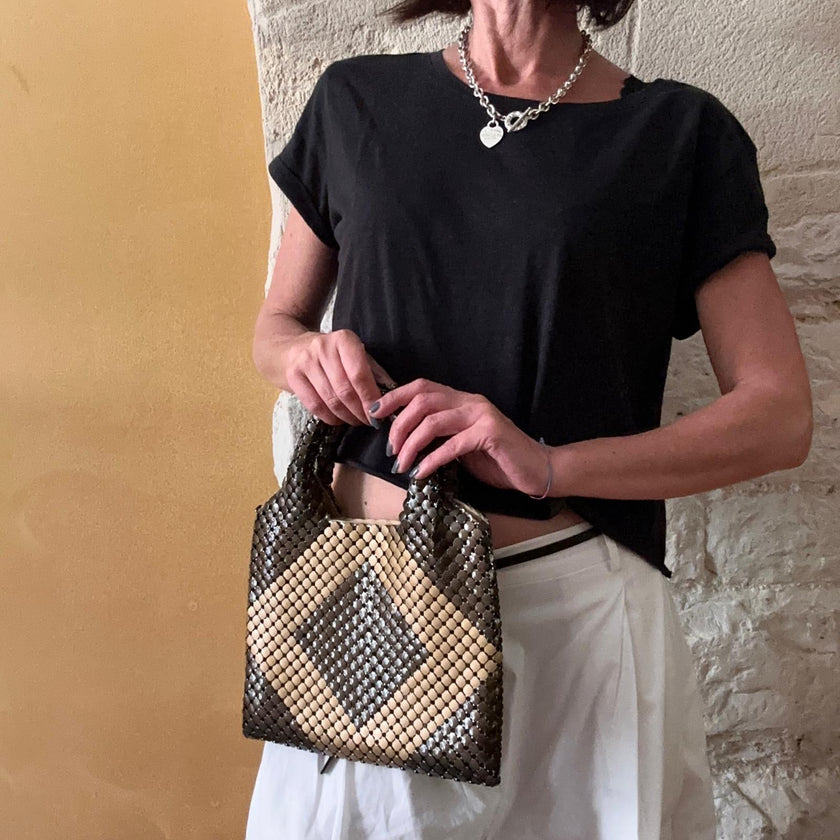 Bottega Veneta Mini Borsa Tote in Metallo Intrecciato