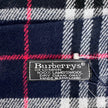 Burberry sciarpa in lana check blu con frange mai usata