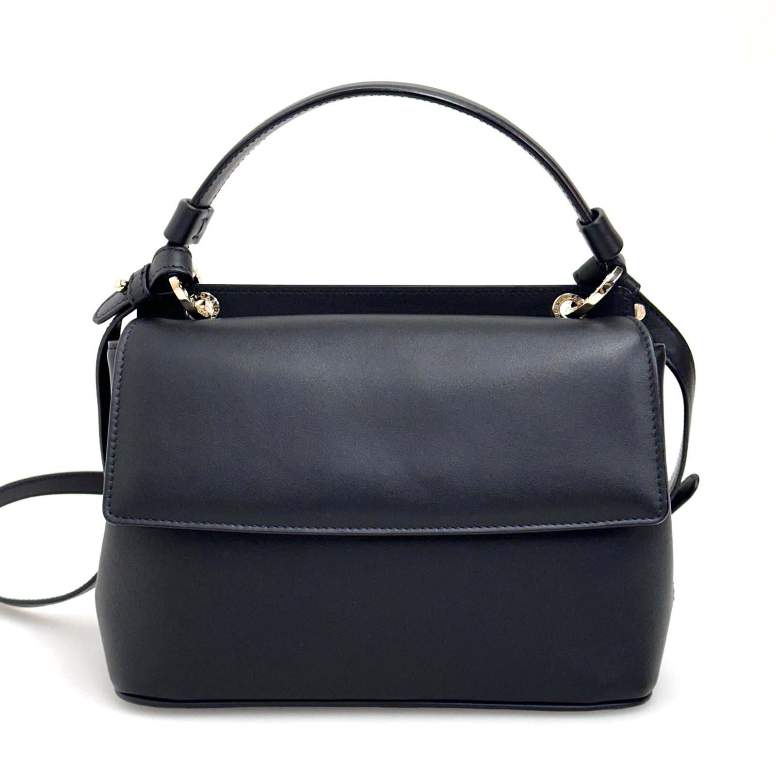 Bvlgari Borsa a due vie in Pelle Nera con Logo Acciaio