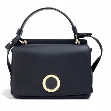 Bvlgari Borsa a due vie in Pelle Nera con Logo Acciaio