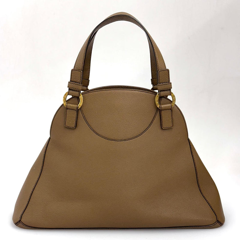 Bvlgari Borsa a mano in pelle martellata color biscotto