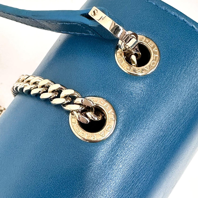 Bvlgari borsa a tracolla Serpenti Forever in pelle verde ottanio
