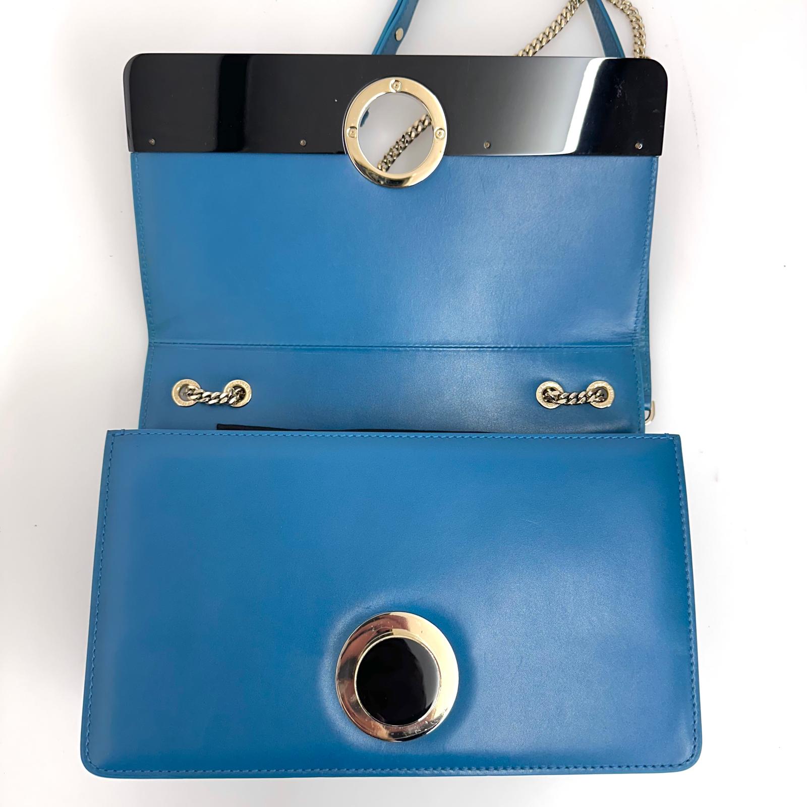 Bvlgari borsa a tracolla Serpenti Forever in pelle verde ottanio