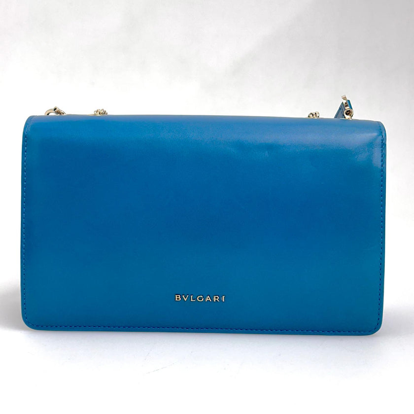 Bvlgari borsa a tracolla Serpenti Forever in pelle verde ottanio