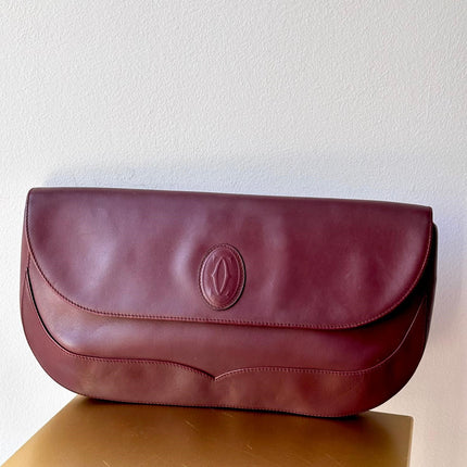 Cartier Must Maxi Pouch · Bordeaux · Vintage anni '80