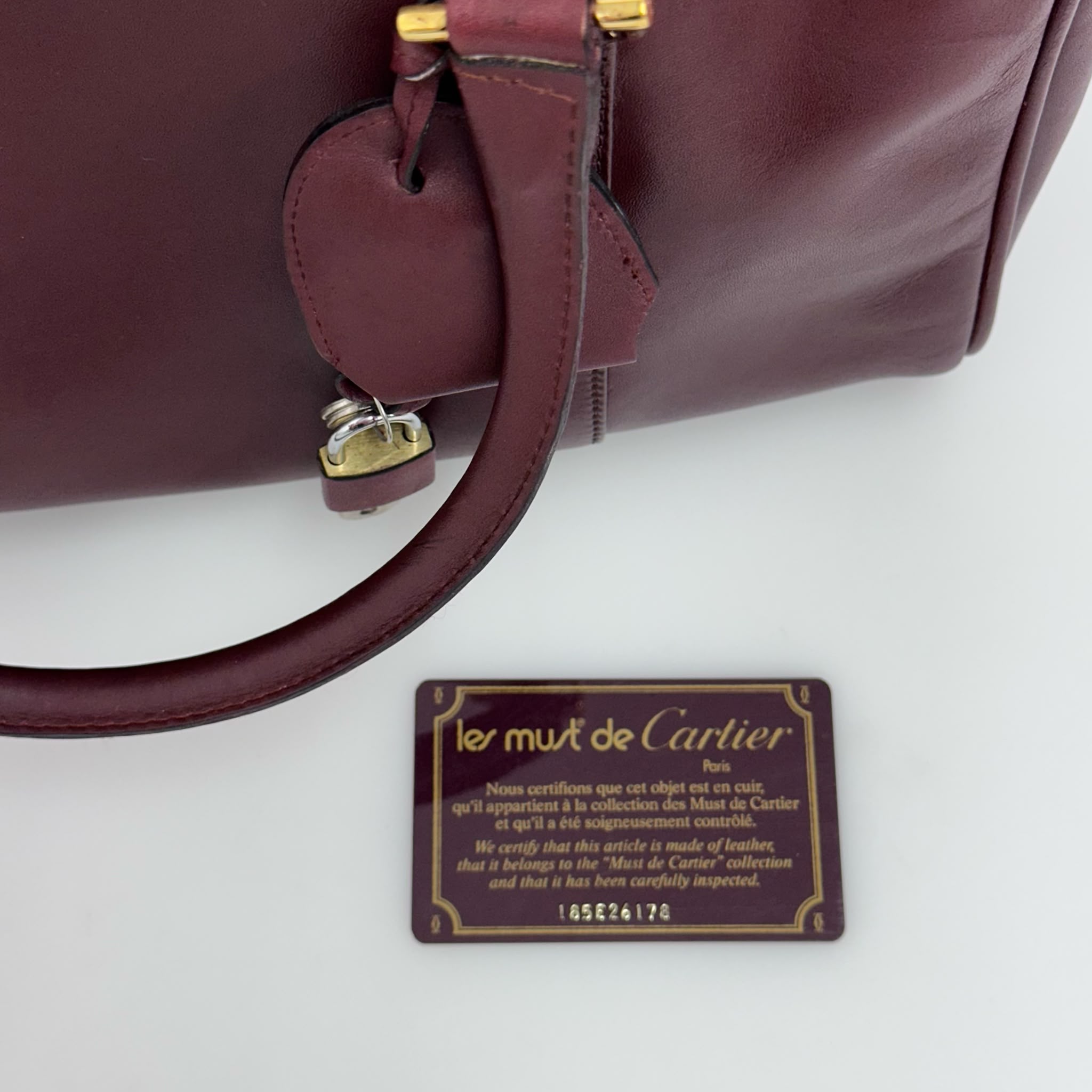 Cartier Borsa Bowling Must de Cartier Bordeaux Pelle