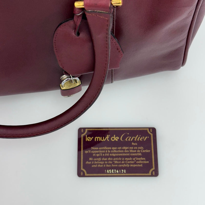 Cartier Borsa Bowling Must de Cartier Bordeaux Pelle