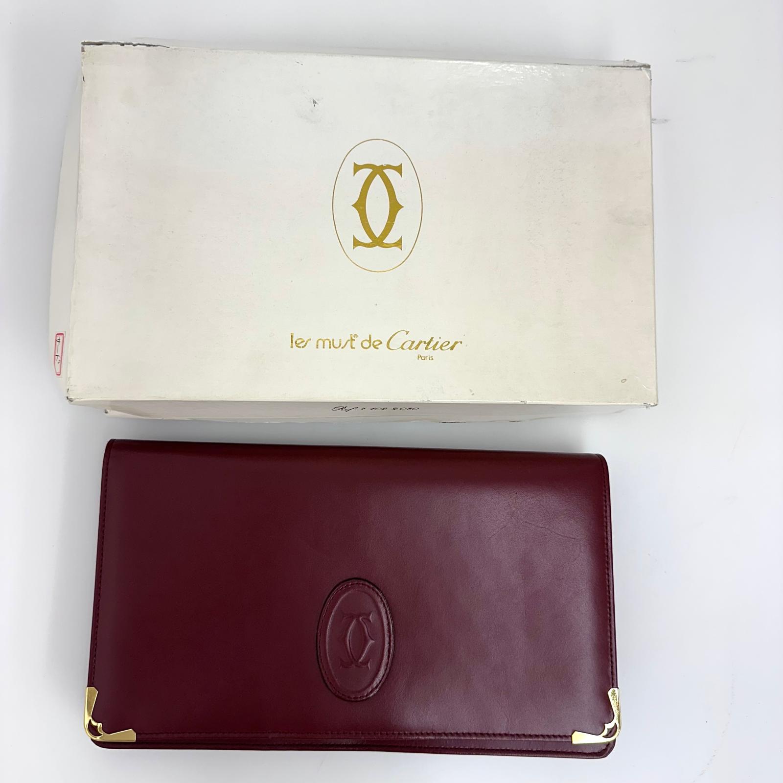 Cartier Borsa Must de Cartier Vintage in Pelle Bordeaux
