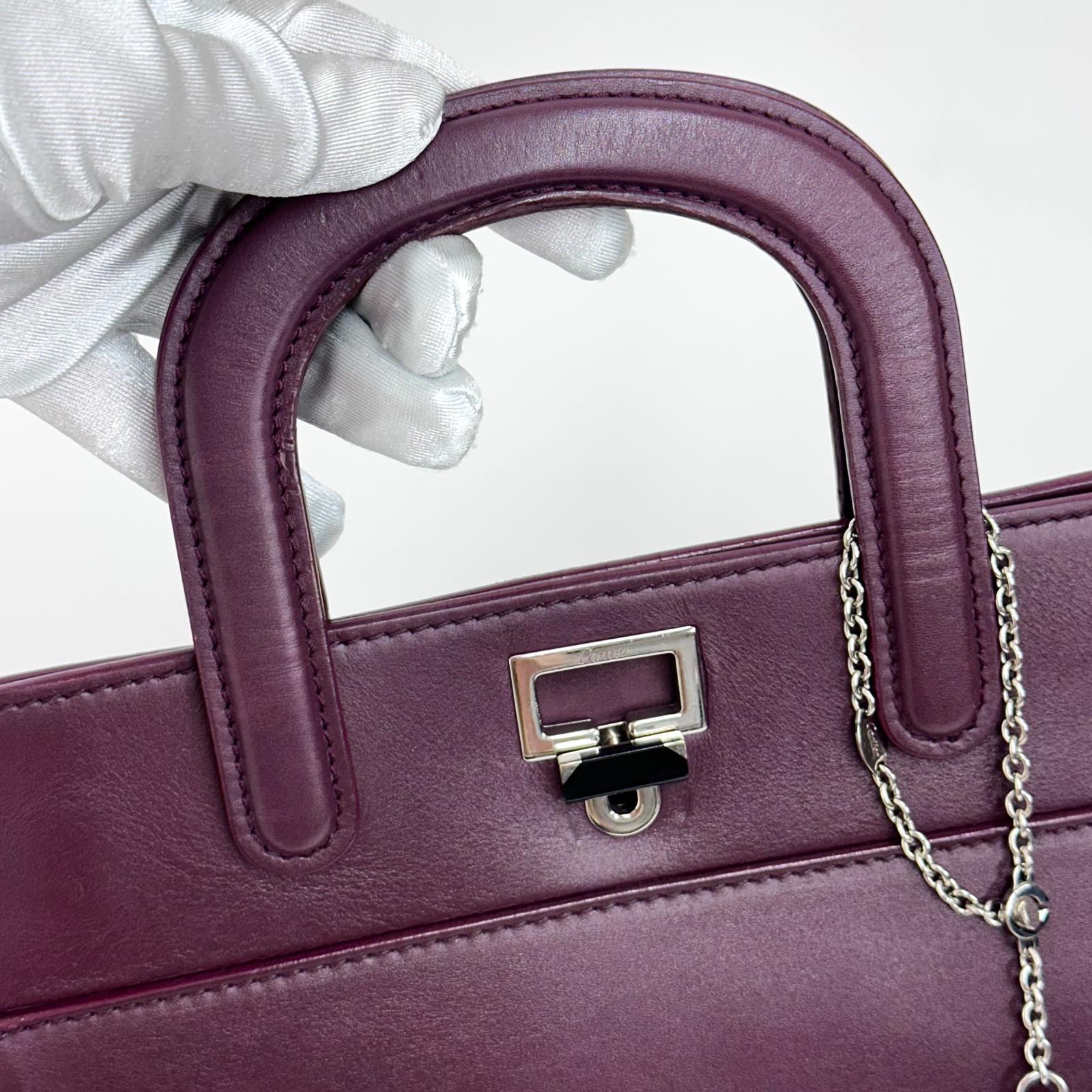 Cartier Borsa a mano e tracolla Mini Jeanne Toussaint in pelle bordeaux