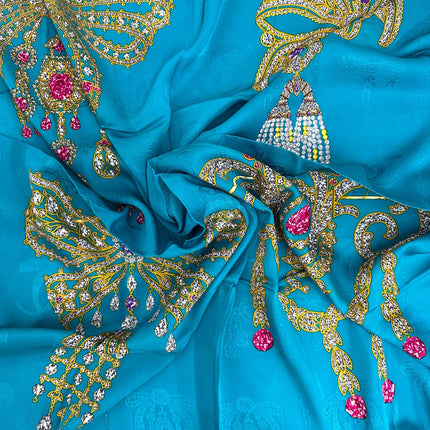 Cartier Foulard in Seta “Noeuds et Bijoux” Turchese