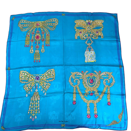 Cartier Foulard in Seta “Noeuds et Bijoux” Turchese