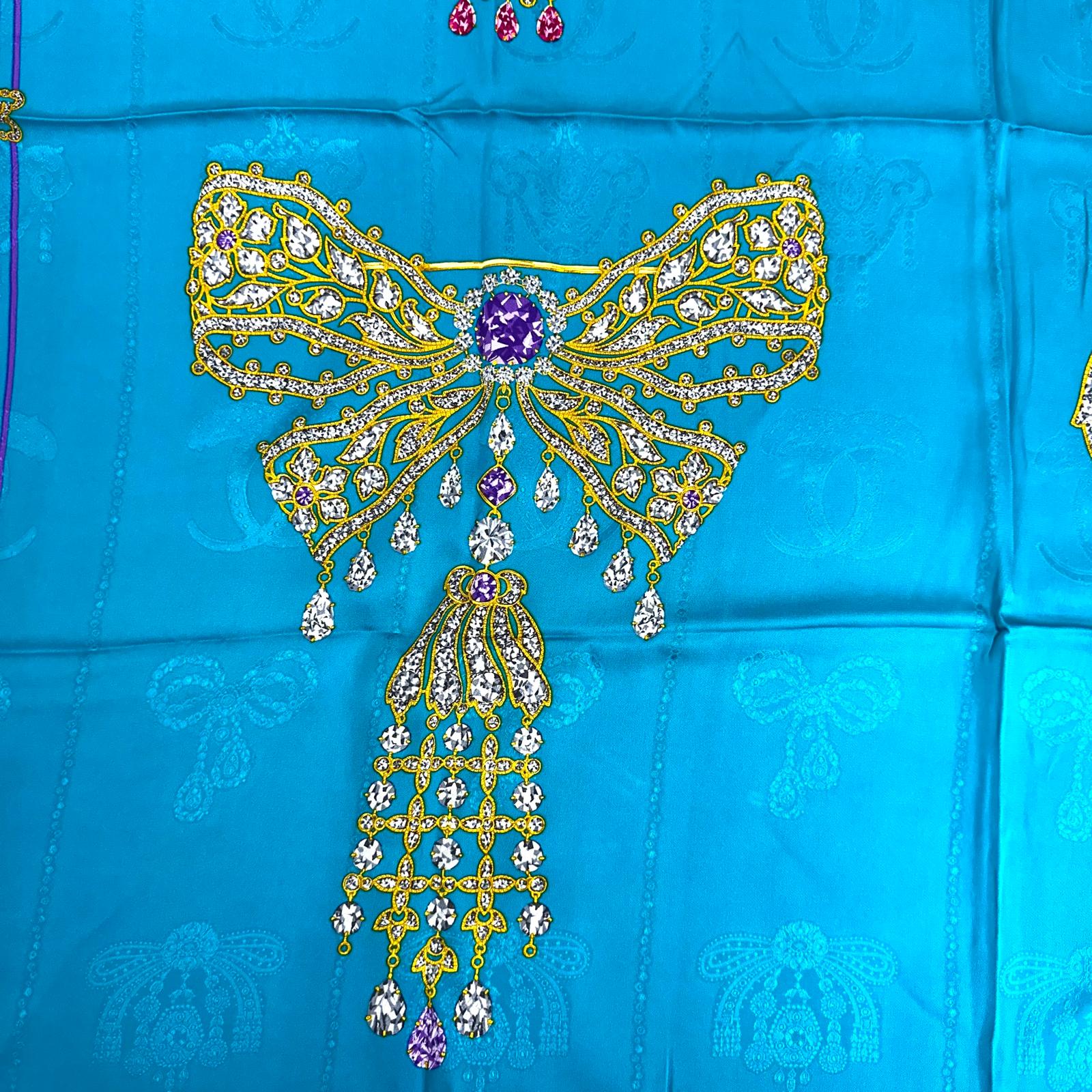 Cartier Foulard in Seta “Noeuds et Bijoux” Turchese