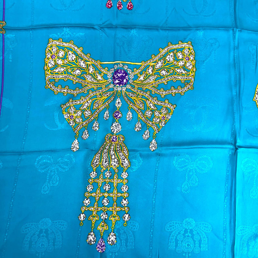 Cartier Foulard in Seta “Noeuds et Bijoux” Turchese