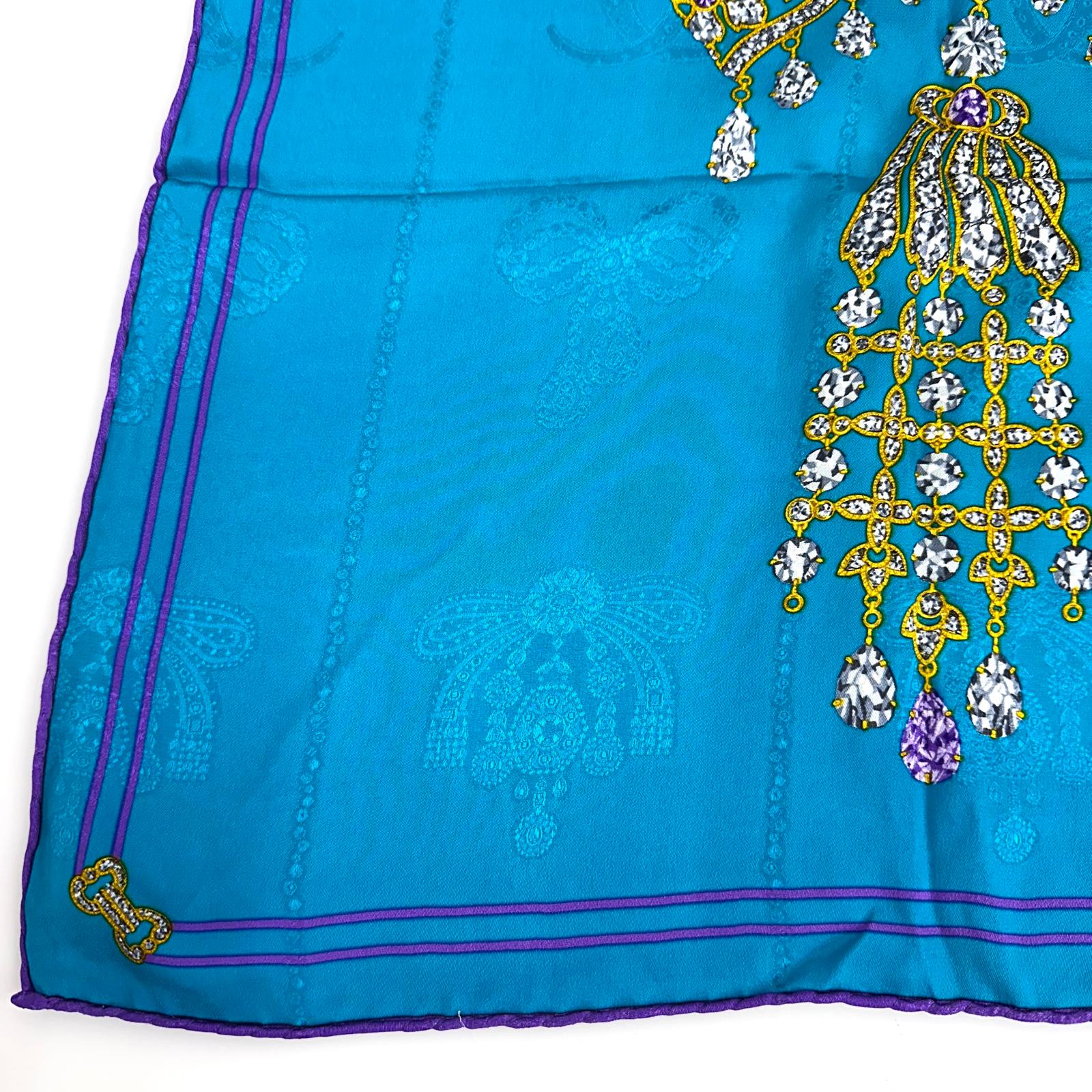 Cartier Foulard in Seta “Noeuds et Bijoux” Turchese